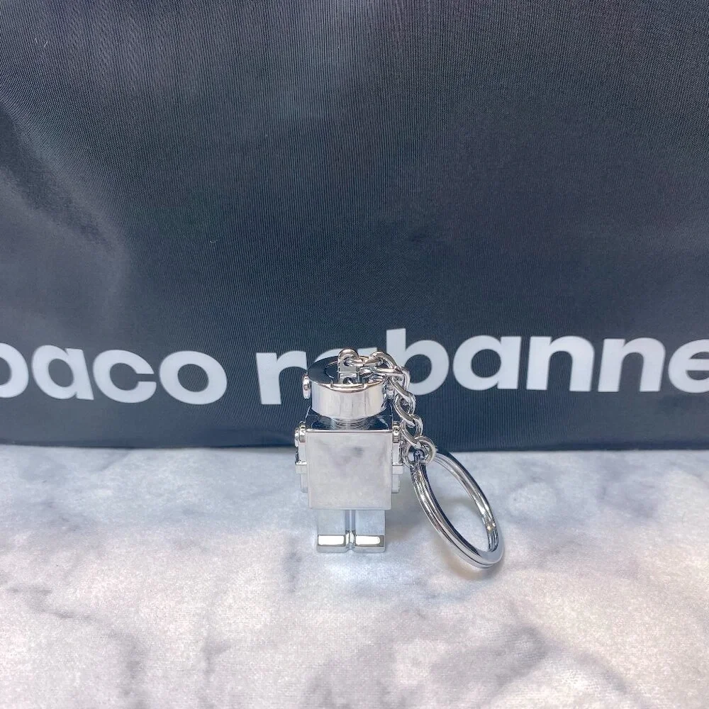 Paco Rabanne Phantom Travel Kit-Black Reversible Pouch&Key Chain Set-2pc-NEW